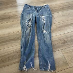 Hollister High Rise Distressed Blue Jeans